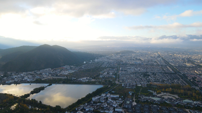 4k大理丽江城市风景航拍