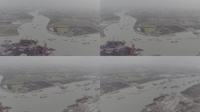 上海黄浦江码头船只