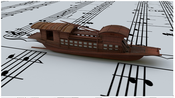 南湖红船C4D模型【OC渲染】