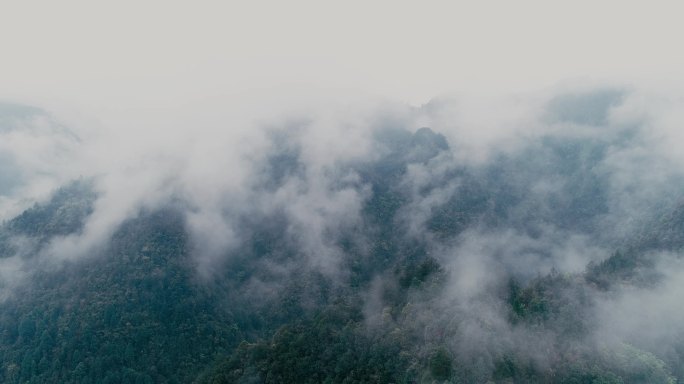 4K航拍南方山区云雾飘动03