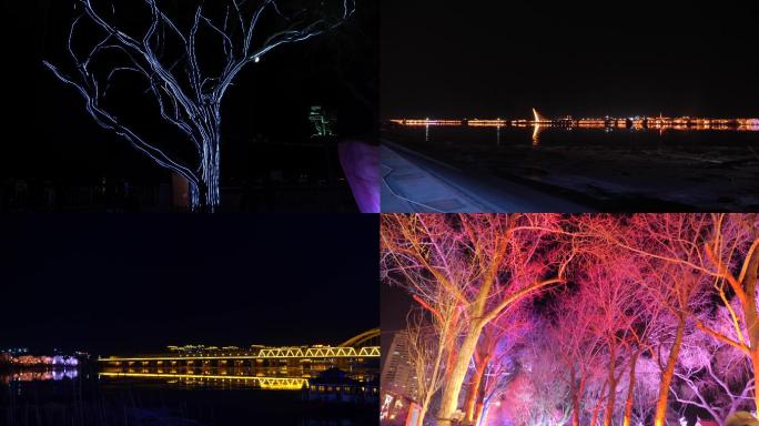 中央大街街景松花江-中央广场夜晚-欧式建