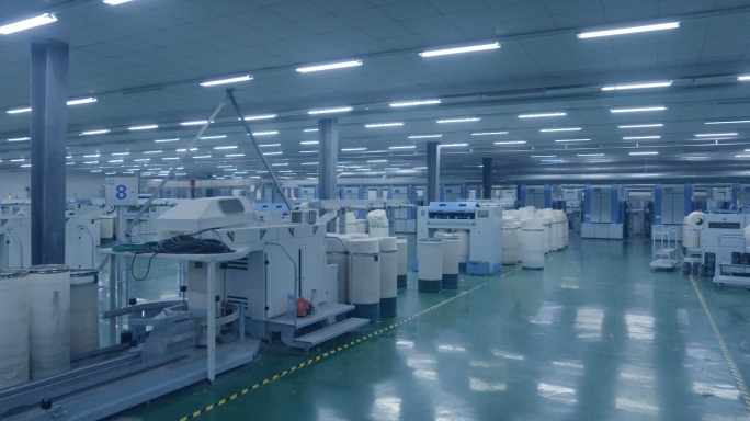 纺织品传统企业车间工厂自动化加工棉纱