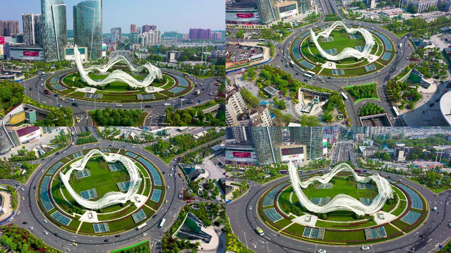武汉光谷广场2022最新4K航拍