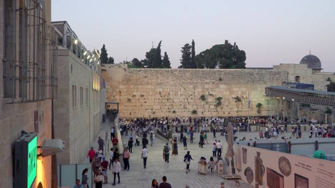 以色列耶路撒冷哭墙西墙全景空境