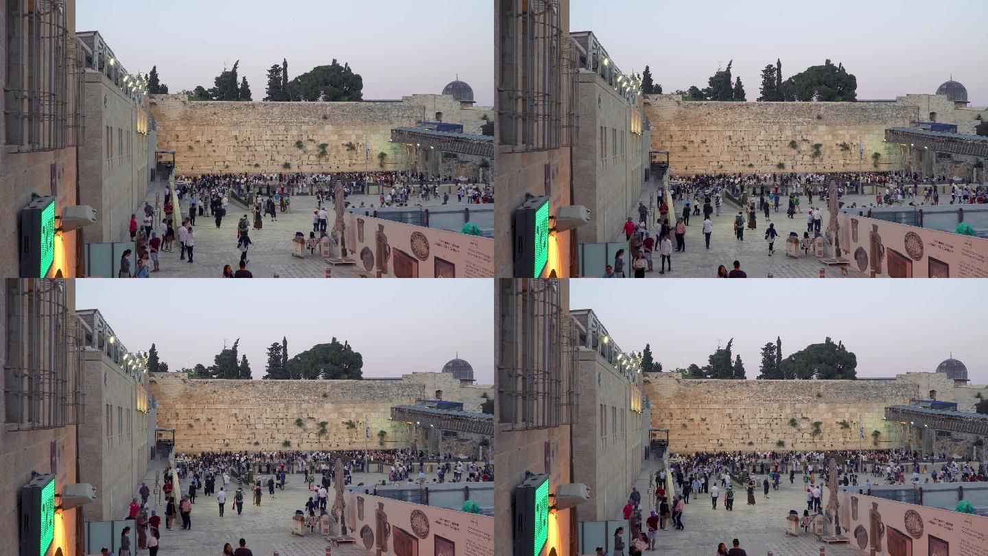以色列耶路撒冷哭墙西墙全景空境
