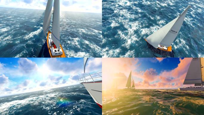 商业成功发展帆船扬帆远航航海梦动画