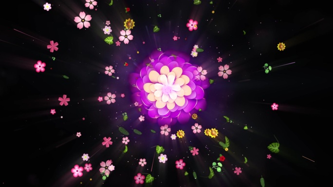 粒子花瓣唯美粒子发光花瓣动态投影视频素材