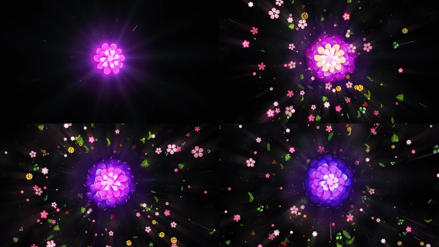 粒子花瓣唯美粒子发光花瓣动态投影视频素材