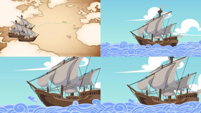 MG哥伦布航海世界地图路线帆船