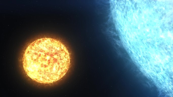 [HD]浩瀚太空暖色恒星与冷色大质量恒星