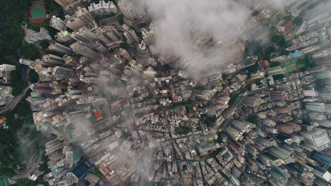 香港航空鸟瞰建筑水平