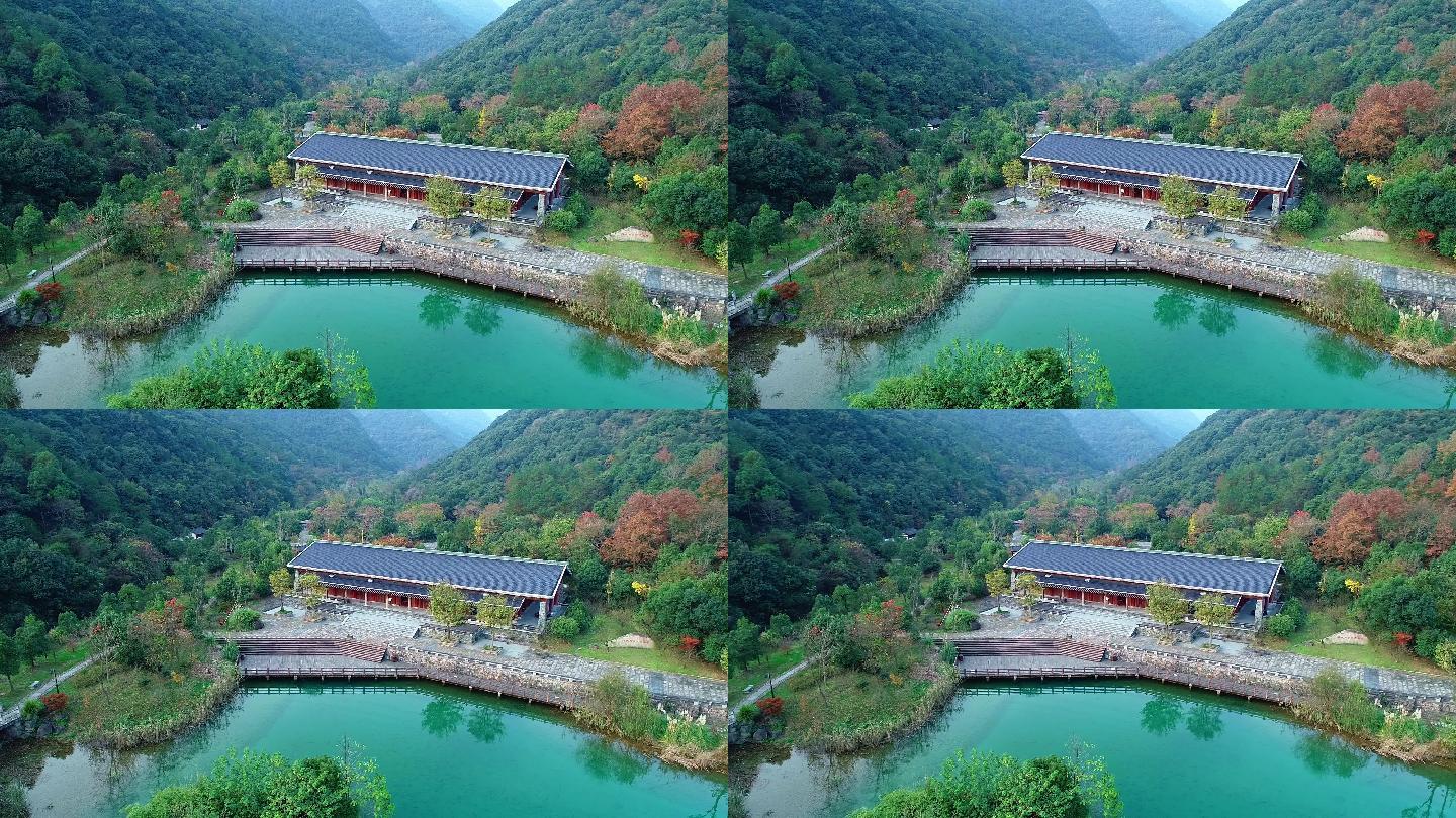 航拍黄公望故居景区