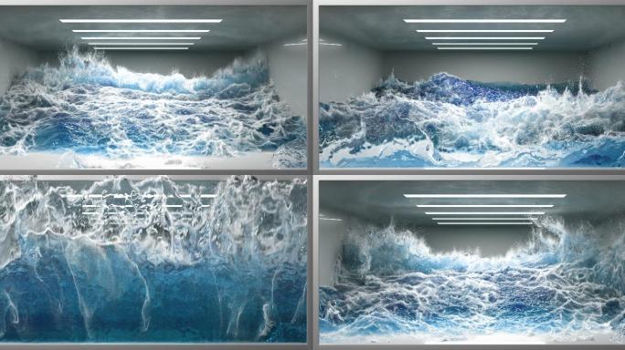 3D海浪大屏海浪（可定制）4k裸眼3D