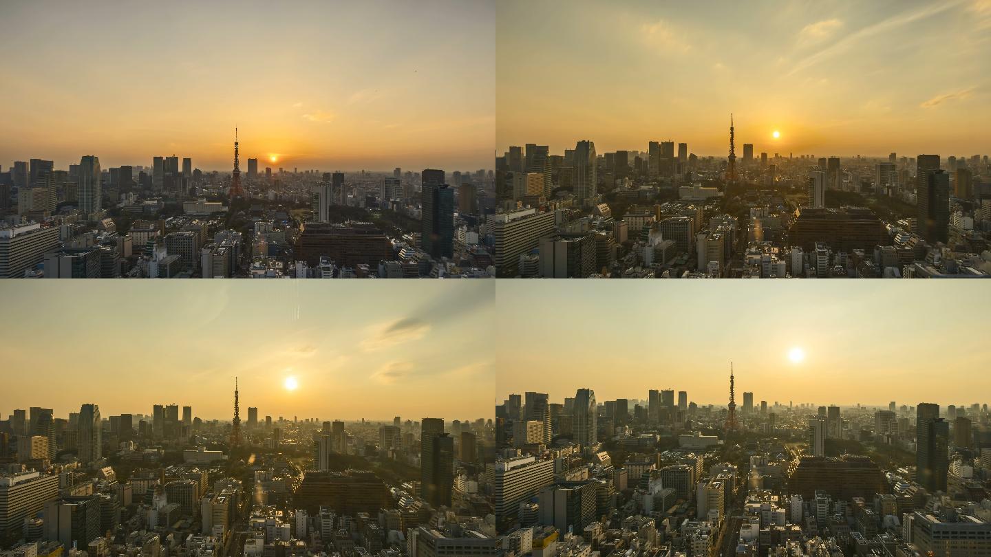 城市天际线日出鸟瞰图建筑水平
