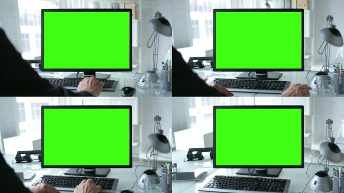 电脑屏幕扣像绿幕电脑绿幕工作台书桌