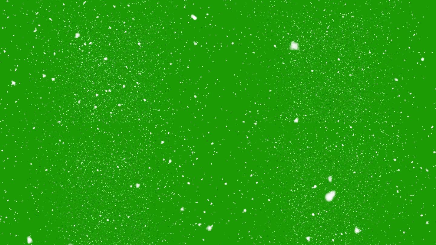 绿色屏幕上的落雪