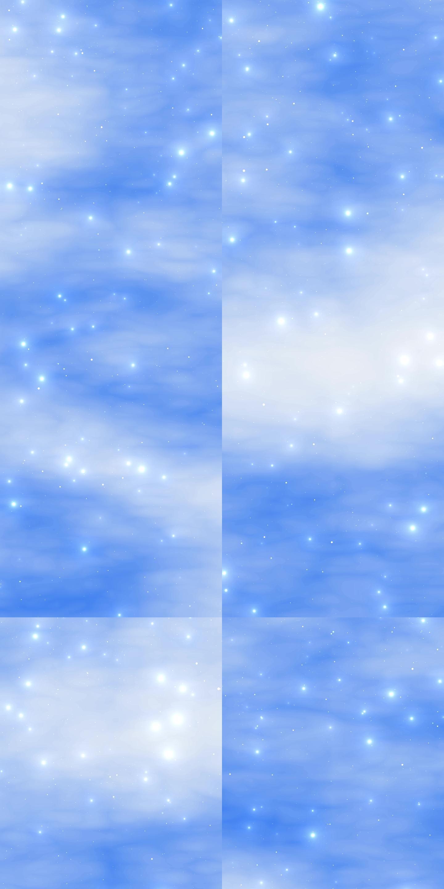 6K【竖屏】蓝天白云星光落下无缝循环背景