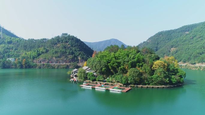 航拍富春江风光-严子陵钓台景区