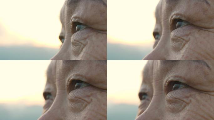 老妇人的眼睛眼神瞳孔双眼老人眨眼眼光