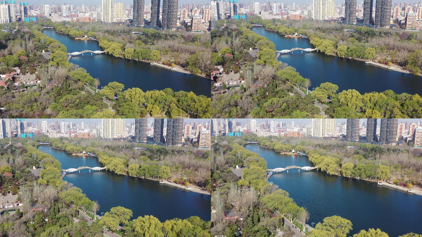 沈阳南湖公园航拍4K视频