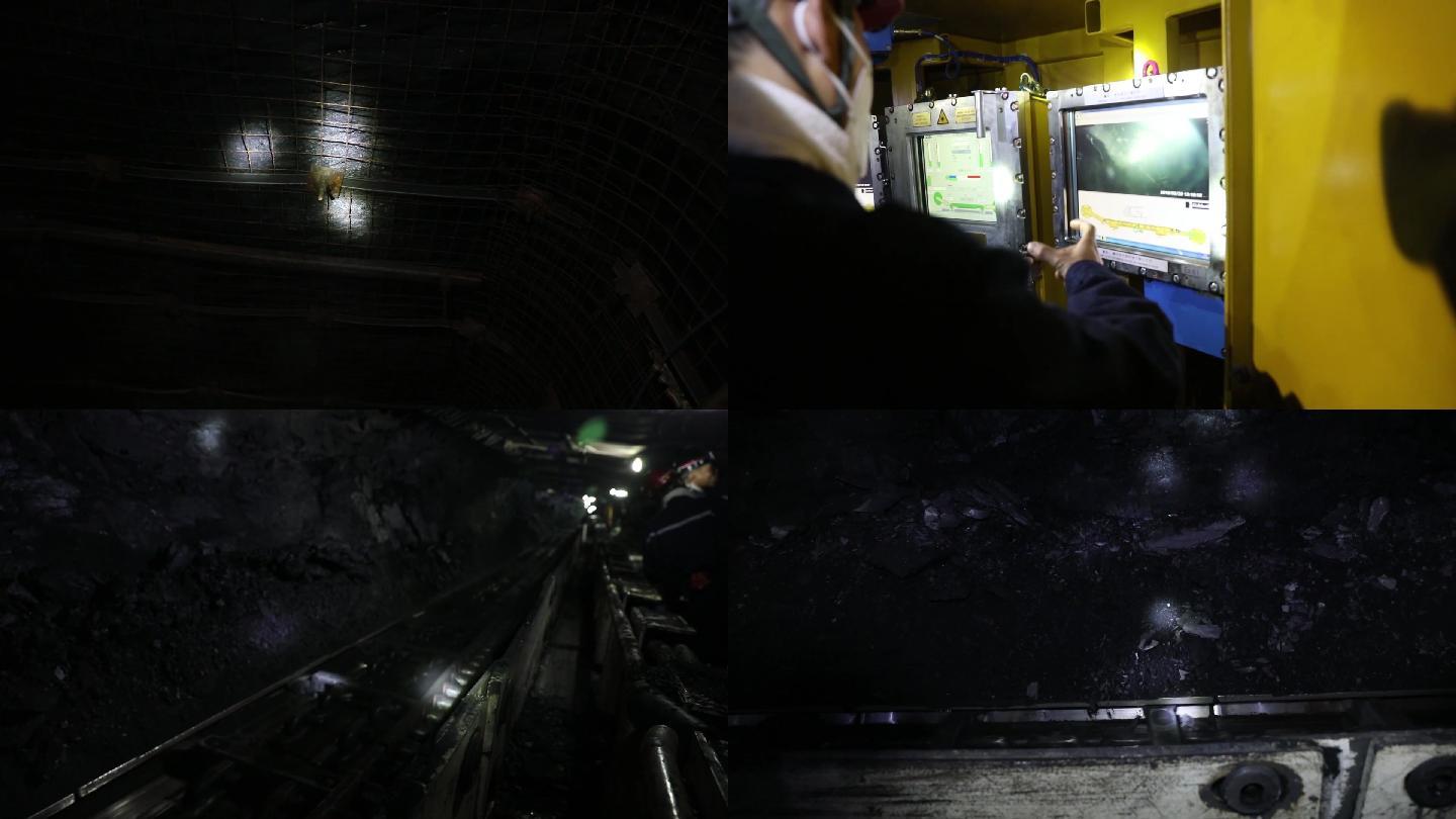 采煤煤矿矿业作业视频素材