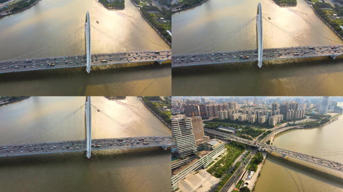 广州猎德大桥城市桥梁交通调色版