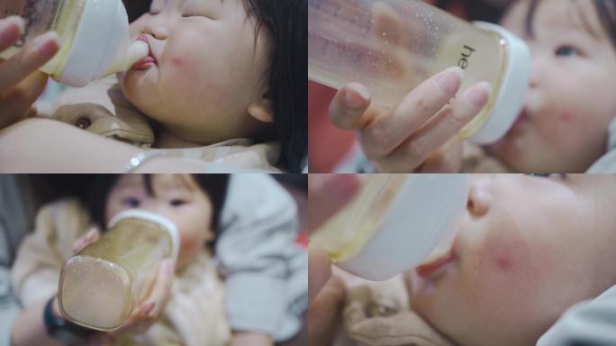可爱女宝宝吃奶粉喝奶
