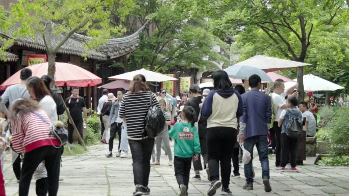 景区旅游游客游人如织节假日旅游