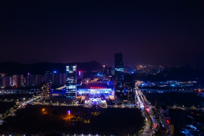 城市深圳北站夜景