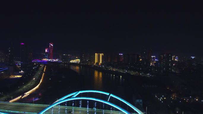 甘肃兰州夜景金雁大桥音乐厅黄河