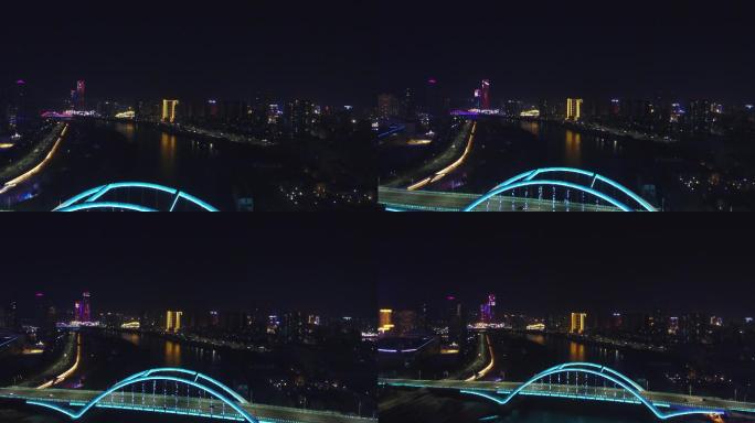 甘肃兰州夜景金雁大桥音乐厅黄河
