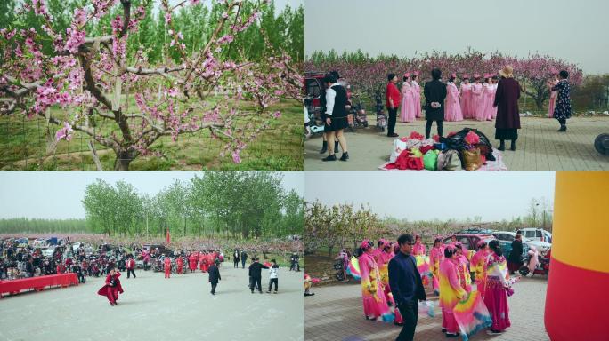 桃花节农村娱乐准备活动会场布置