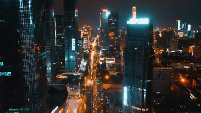 4K长沙芙蓉路城市夜景延时空镜