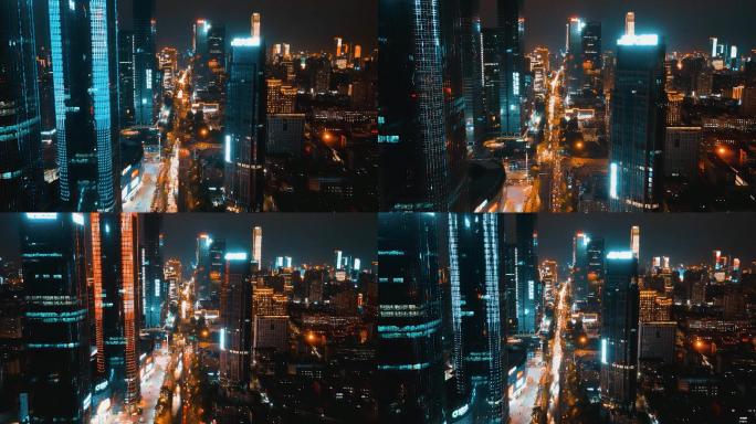 4K长沙芙蓉路城市夜景延时空镜