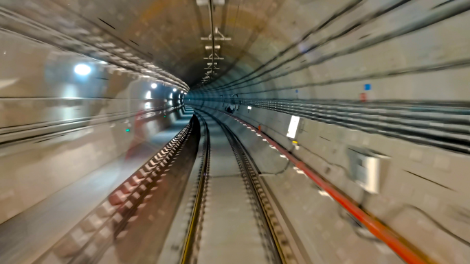 地铁时空隧道穿梭地铁第一视角地铁隧道素材