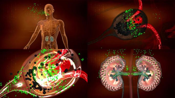 降糖有效成分波浪式清洗排出肾小球上的毒糖