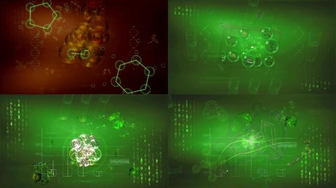 高科技中草药活性成分萃取合成分子式动画