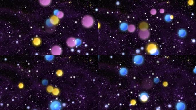 彩色粒子舞台背景视频素材星空粒子