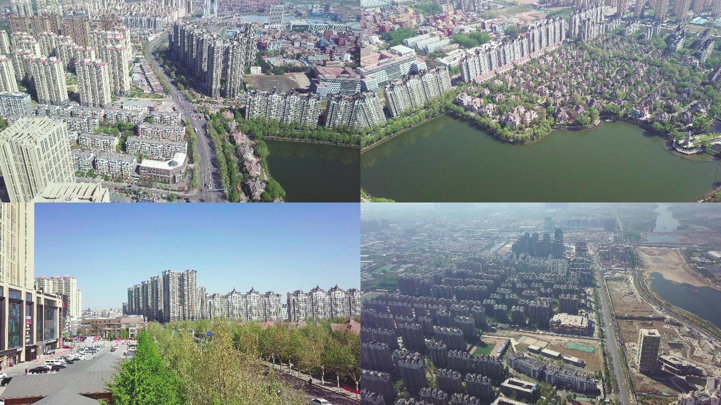 40组燕郊燕顺路地标建筑航拍视频素材