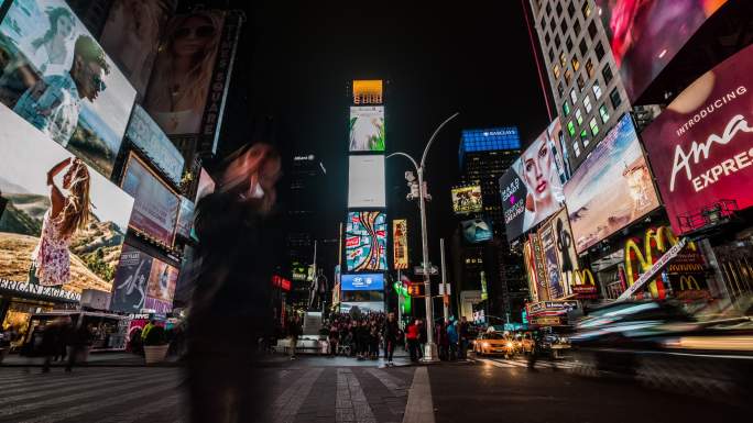 纽约时代广场广告牌城市景观城市生活