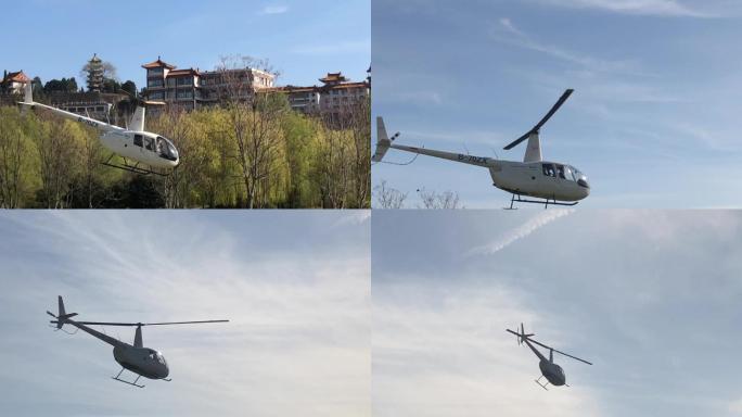直升飞机航拍4K高清素材