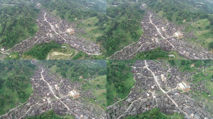 贵州黔东南州黎平县黄岗侗寨高空航拍推镜