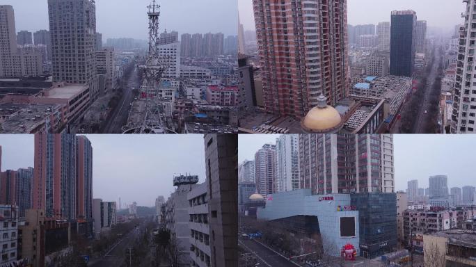40组淮北地标建筑航拍视频素材
