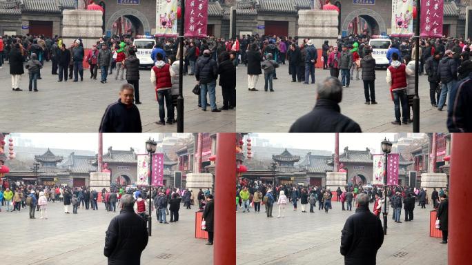 天津古文化街妈祖庙传统节日人群
