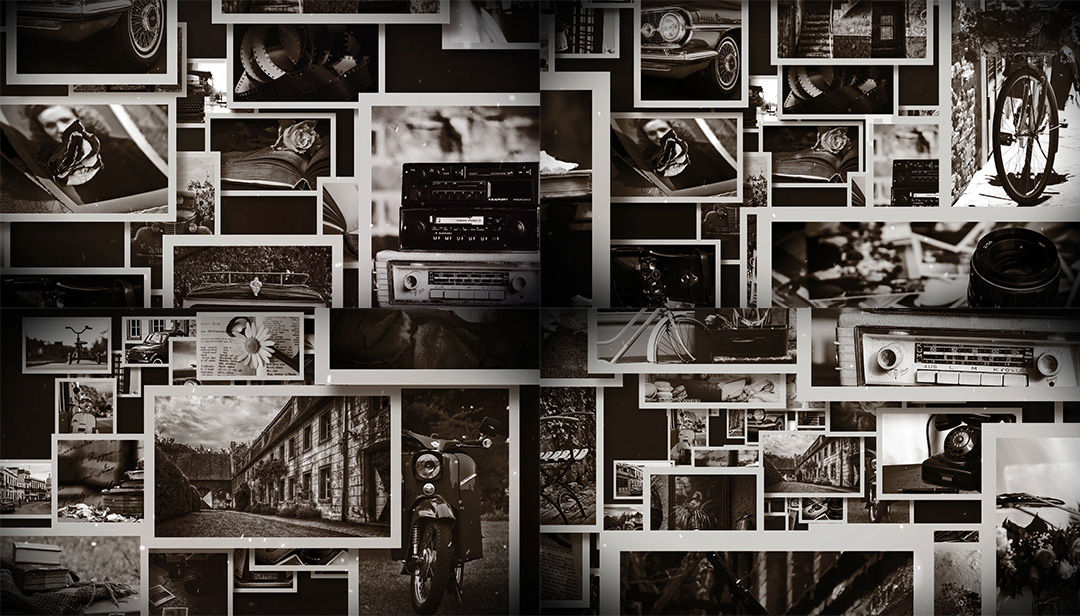 怀旧老照片相册图片展示ae模板