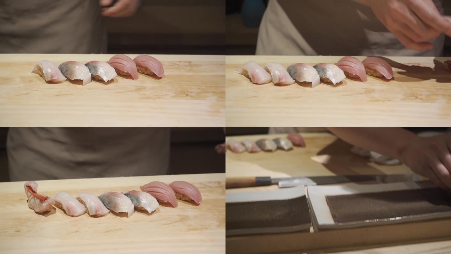 日式日料日本料理日餐馆厨师制作鱼生寿司b
