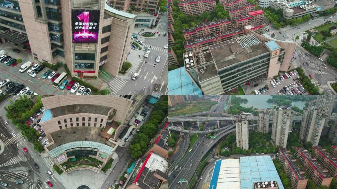 4K湖南人民广播电台大楼航拍空镜