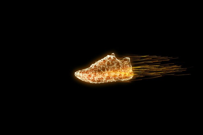 三维粒子运动鞋光线拖尾运动