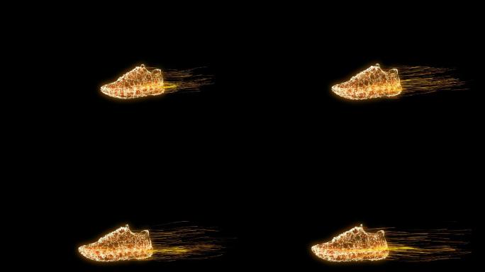 三维粒子运动鞋光线拖尾运动