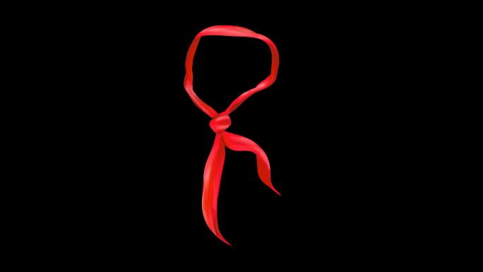 4k红领巾飘动带通道素材